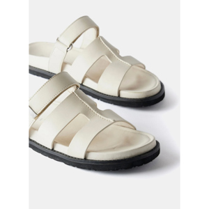 Mint Velvet Cream Leather Chunky Sandals